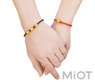 Золотий браслет Xiaomi LuckyME Gold  beads bracelet 17 см 2.1 г Black